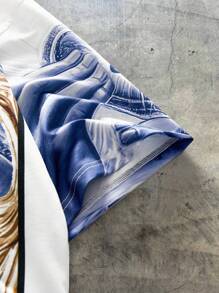 Manfinity VCAY 圆领宽松数码印花短袖男式 T 恤 - 彩色 - 查看 3