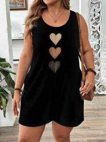 EMERY ROSE Mono informal con estampado de textura en forma de corazón, de talla grande - Multicolor - Ver 4