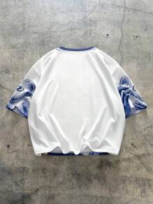 Manfinity VCAY 圆领宽松数码印花短袖男式 T 恤 - 彩色 - 查看 2