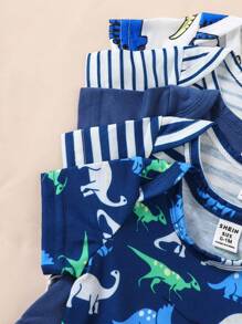 20 Pcs Baby Boy Summer Outfit Set: 5 Pcs Rompers + 5 Pcs Pants + 5 Pcs Hats + 5 Prs Mittens