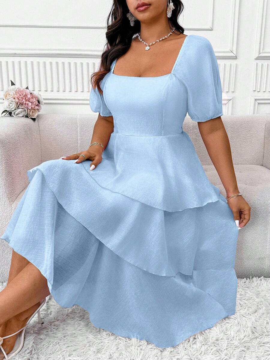 midi collar dress for ladies West K Womens Megan Plus Size S/S Ribbed Midi Dress with Collar - 3X main image 0