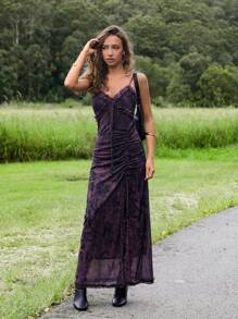 Roylia Sexy Slip Dress With Frill Trim And Bowknot Straps - Multicolor - View 4