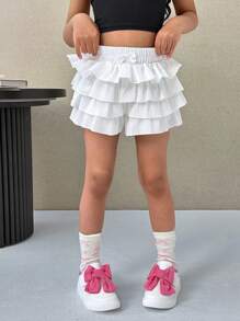 Maija Kids Maija Kids Young Girl Woven Solid Color Fitted Casual Shorts