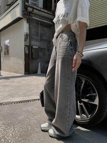 DAZY Women's Casual Distressed Straight Fit Jeans Fall,Winter - Grey - View 3