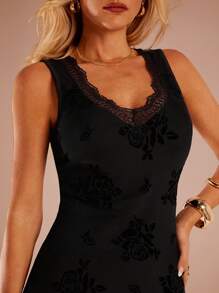 SHEIN Forever 21 春夏女士浪漫/舞会/正式/生日/90 年代服装/商务休闲女士/优雅/西装/外出/时尚/休闲/Y2k 服装/俱乐部/办公室/鸡尾酒会/复古/紧身/狂欢服装节日/有趣/优雅/老钱/街头服饰/度假服装/乡村音乐会服装/工作服/朴素/春假/单身女郎服装/音乐会/坏人/基本款/毕业/ A 字裙/黑色长裙 - 黑色 - 查看 4