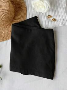 Comfortcana Casual Linen Mini Low Waist Skirt, Summer - Black - View 5