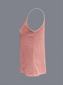 SHEIN LUNE Women's Solid Color Sleeveless Simple Fashionable Tank Top, Suitable For Summer - Pink - View 5