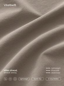 GLOWMODE Crossover Flowy Built-In Shorts 2-In-1 Quick-Dry Shorts Low Impact Breathable Cycling Running Gym Workout Summer - Khaki - View 3
