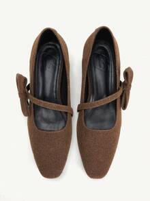 CUCCOO CHICEST Brown Bowknot Chunky Heel Fashion Women High Heel Shoes - Brown - View 3