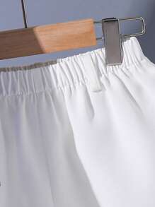 SHEIN 4pcs Set Young Boy Summer Cute Striped Short Sleeve Shirt, Elastic Waist Shorts, Cape, With Belt, Suitable For Birthday Party, Evening Party, Performance, Wedding, Back To School, Vacation - Multicolor - View 7