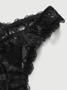 ROMWE Goth 3 件套哥特式蕾丝边丁字裤