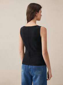 BizChic New Women Summer Elegant Hollow 3D Floral Black Sleeveless Top, Suitable For Work, Dating, Commuting, Wedding, Music Festival, Graduation - Black - View 4