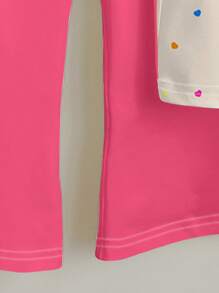 SHEIN Set de 2 bucăți pentru fetiță, ocazional, cu imprimeu cu iepure de desene animate, cu mâneci scurte și cu pantaloni evazați, potrivit pentru vară - Multicolor - Vizualizare 6