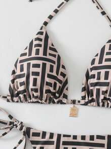 Swim Chiccia Springbreak 女式夏季随机花卉印花金属装饰复古两件套细肩带比基尼套装 - 彩色 - 查看 5