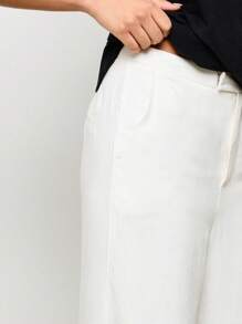 AiiRZ Pantalones palazzo de lino de pierna ancha y corte a medida para resort, elegantes pantalones de oficina para uso formal y de trabajo, de ajuste relajado y calidad premium, estilo veraniego