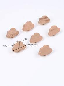 SHEIN 2pcs Hardware Handles Cloud Pattern Cabinet Pulls - Beige - View 2