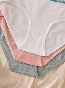 EasyFave 3قطعة/عبوة ملابس داخلية بتصميم رياضي بخصر مطاطي لون كتلي ومنفذ هوائي - متعدد الألوان - مشاهدة 4