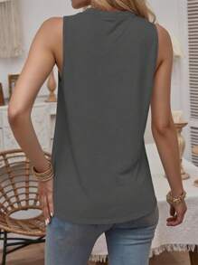 Summer Women Skull & Boba Tea Print Round Neck Tank Top