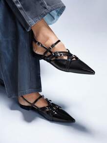 CUCCOO GRLICON 女士 Y2K 朋克风格高跟鞋，适合摩托车、酷女孩、万圣节、圣诞节、派对装扮 - 黑色 - 查看 6