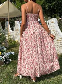 SHEIN Women's Casual Ditsy Floral Maternity Strap Dress - Multicolor - View 2