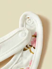 Set de 7 baberos para bebé, paños para eructar con estampado floral y de lazo, transpirables y absorbentes, para bebés niñas, primavera/verano