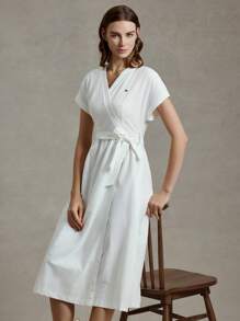 Briarwyn 1 chiếc váy ngắn tay dài dệt trơn cho nữ mùa hè 0utfits dành cho phụ nữ và trang phục đi biển dành cho phụ nữ trang phục tốt nghiệp váy thanh lịch dành cho phụ nữ - trắng - Xem 4