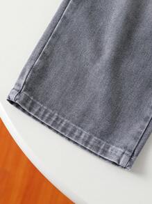 Tween Girls' Casual Washed Loose Straight Leg Jeans - Grey - View 6