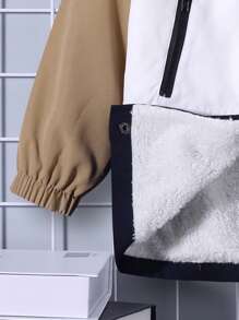 SHEIN Chàng trai trẻ Đồ họa Chữ cái Khối màu Nhiệt Áo trùm đầu - Nhiều màu - Xem 6