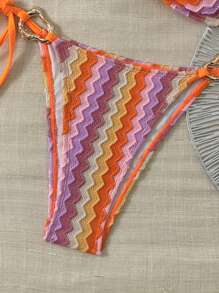 SHEIN Swim Set di costumi da bagno a righe colorati da donna, adatti per spiaggia e vacanze