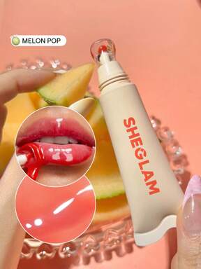 SHEGLAM Brillo Labial Hidratante Crystal Glaze-Melon Pop Brillo Labial Hidratante Transparente Brillo Labial Clear Watery Mirror Hidratante Reduce Las LíNeas Finas De Los Labios Maquillaje De Labios Marca Belleza Maquillaje CosméTico Para Mujeres NiñAs Perfecto Para Invierno Ideal Para Y2K Elegante Moda Adecuado Para CumpleañOs Navidad Regalo Fiesta Listo Mejor Color