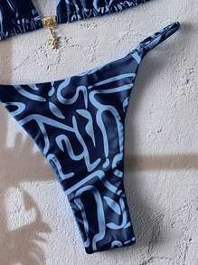 Swim Chiccia Conjuntos de bikini sexy de un solo color con tirantes de espagueti, para vacaciones de primavera, ropa de playa para mujeres
