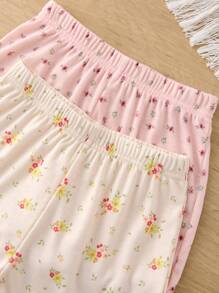 2 chiếc Dozemod Young Girl Girls Ditsy Floral Frill Hem Camisole Shorts Casual Comfort Pyjama Set - Nhiều màu - Xem 5