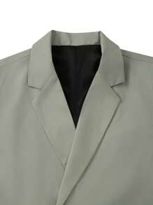 Manfinity Homme Men's Summer Simple Double-Breasted Vest And Suit Pants Set - Green - View 5