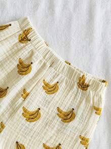 Vintaside Kids Baby Boy Banana Print Casual Tank Top And Shorts Set