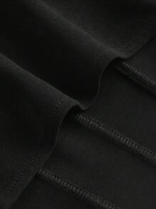 SHEIN MOD Women's Black Knitted Crop Camisole With Delicate Satin Bow Shoulder Straps And Asymmetrical Hem - Black - View 4