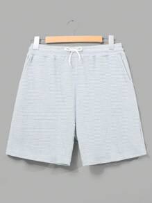 RueChic Conjunto de camisa e shorts regular de tecido rendado especial para homens, moda verão