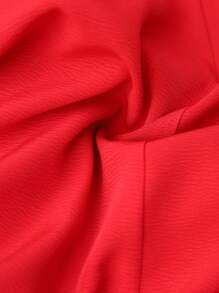 Breezaya 大码女装春夏畅销亮红色性感撩人迷人 V 领褶皱短袖迷人连衣裙，带侧开衩，适合浪漫约会、情侣度假、法式复古风格