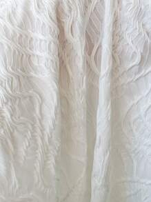 Soleia Plus Size Women's Textured Bandeau Crop Top, For Vacation - White - View 8