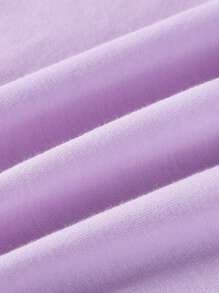 Pijama elegante de algodón para niña bebé con detalles de encaje en manga larga, ropa cómoda para el hogar en vacaciones de verano - Morado - Ver 5