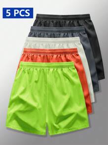 Manfinity Homme 5pcs/Set Men's Sports Casual Shorts, Spring/Summer - Multicolor - View 2