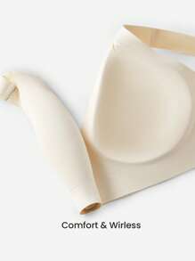 LUVLETTE Plus Dream Curve 2ndSkin 白色无线无缝低胸休闲粘性基本款自由文胸隐形内衣舒适必备品也适合青少年女孩和儿童 - 米色 - 查看 6