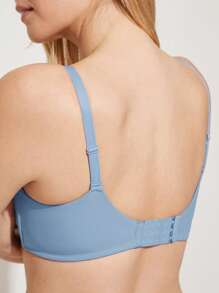 LUVLETTE Blue Wireless Comfortable Must-Haves Push Up T-Shirt Basic Bra