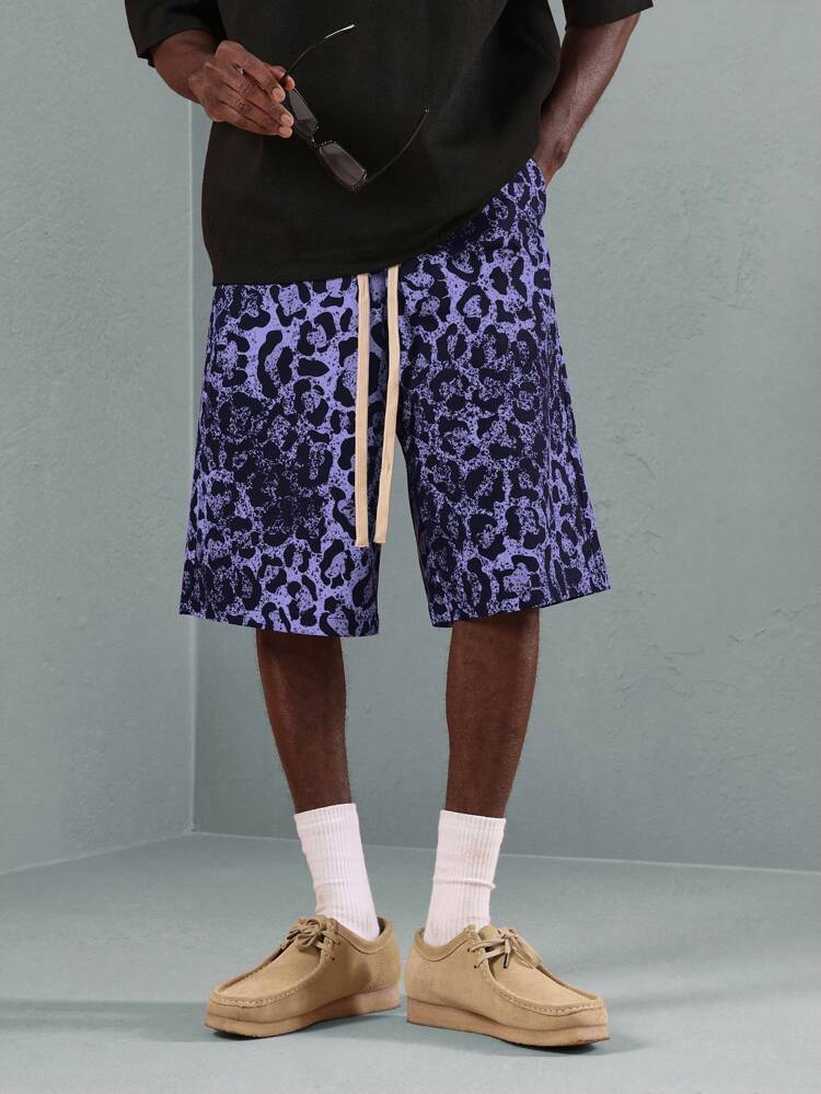 Leopard Print Jogging Shorts