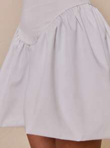 MUSERA 细肩带修身紧身胸衣泡泡袖迷你连衣裙春夏假期可爱优雅，女士夏季连衣裙，女士白色连衣裙甜蜜度假海滩伊比沙岛夜间外出约会之夜，夜间外出，生日秋冬圣诞节 - 白色 - 查看 5