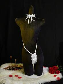 Bộ đồ liền thân ren vá gợi cảm cho nữ - trắng - Xem 2