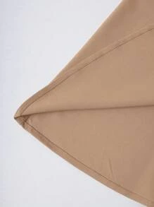 Franclia Women's Solid Color Ruched Waist Maxi Skirt, Elegant - Khaki - View 3
