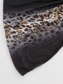 Swim Vcay Beach Vacation Printed Chiffon Cover-Up (Random Print) For Summer - Black - View 6