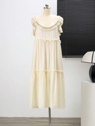 Breezaya 时尚度假风格女式中长吊带连衣裙