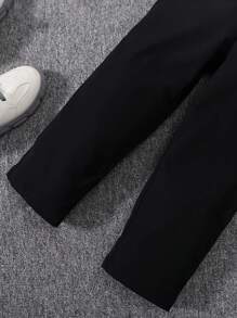 Young Boy Thermal Lined Button Up Vest Blazer & Pants & Shirt - Multicolor - View 3