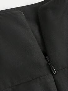 Girlism Tween Girl Black Bowknot Waist Mid-Length A-Line Skirt, Elegant Academy Style Skirt - Black - View 4